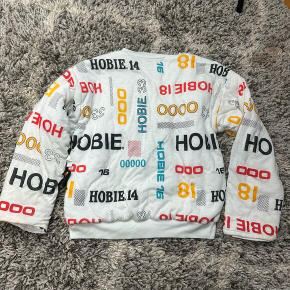 Vintage Hobie Spellout Graphic Allover Print Reversible Sweatshirt S Small - Picture 2 of 12